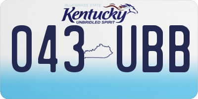 KY license plate 043UBB
