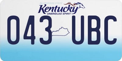 KY license plate 043UBC