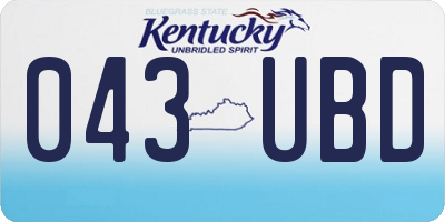 KY license plate 043UBD