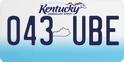 KY license plate 043UBE