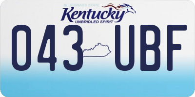 KY license plate 043UBF