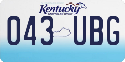 KY license plate 043UBG