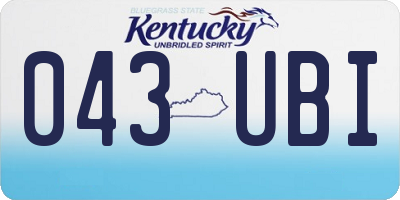 KY license plate 043UBI