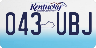 KY license plate 043UBJ