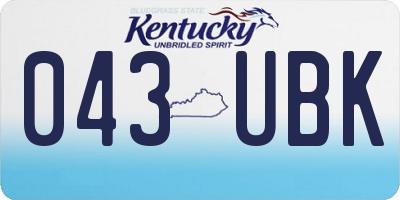 KY license plate 043UBK