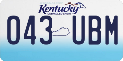 KY license plate 043UBM
