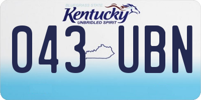 KY license plate 043UBN