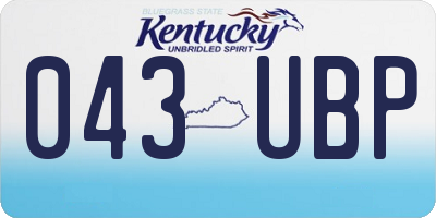 KY license plate 043UBP