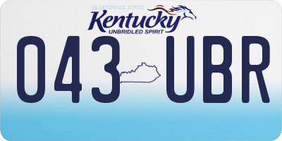 KY license plate 043UBR