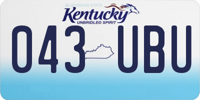 KY license plate 043UBU