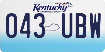 KY license plate 043UBW