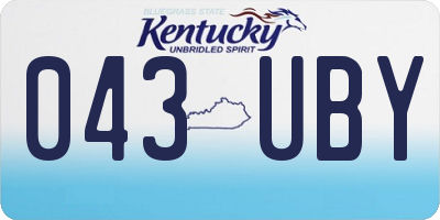 KY license plate 043UBY