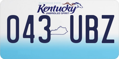 KY license plate 043UBZ