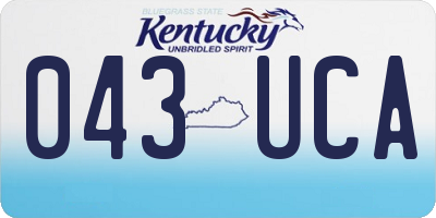 KY license plate 043UCA