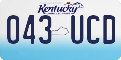 KY license plate 043UCD