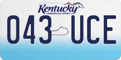 KY license plate 043UCE