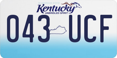 KY license plate 043UCF