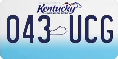 KY license plate 043UCG