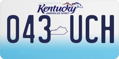 KY license plate 043UCH