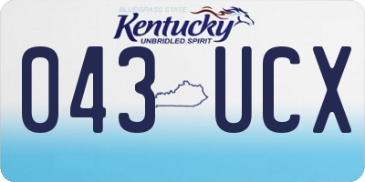 KY license plate 043UCX