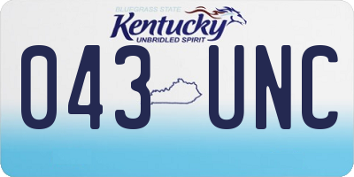 KY license plate 043UNC
