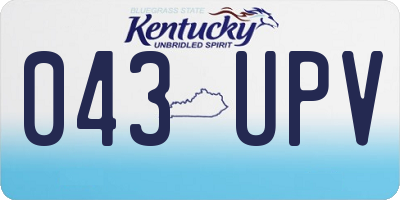 KY license plate 043UPV