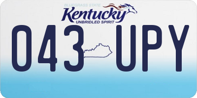 KY license plate 043UPY