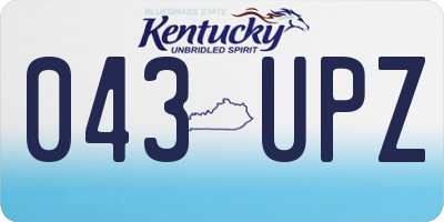KY license plate 043UPZ
