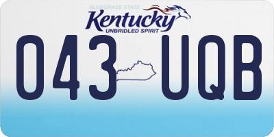 KY license plate 043UQB
