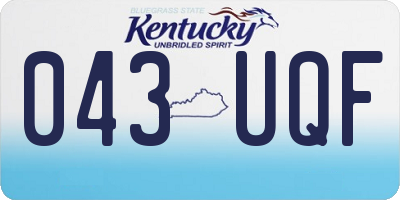 KY license plate 043UQF
