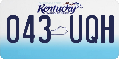 KY license plate 043UQH