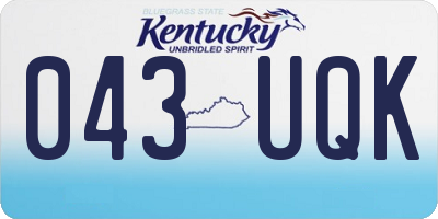 KY license plate 043UQK
