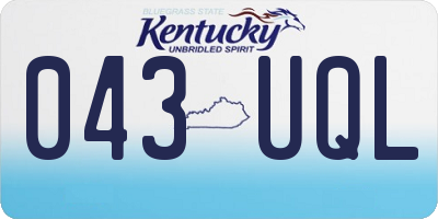 KY license plate 043UQL