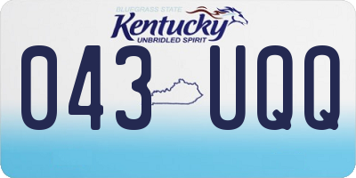 KY license plate 043UQQ