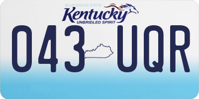 KY license plate 043UQR