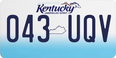 KY license plate 043UQV