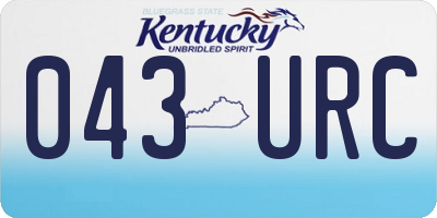 KY license plate 043URC
