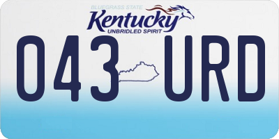KY license plate 043URD