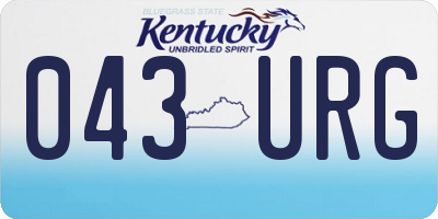 KY license plate 043URG