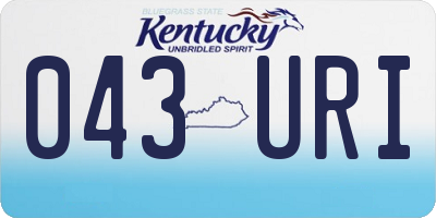 KY license plate 043URI