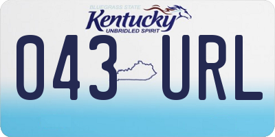 KY license plate 043URL