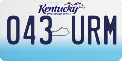 KY license plate 043URM