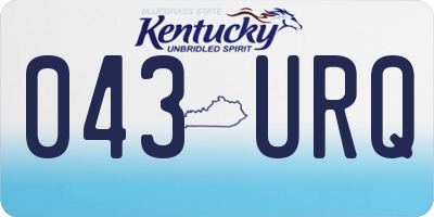 KY license plate 043URQ