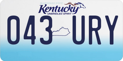 KY license plate 043URY