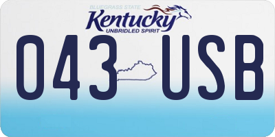 KY license plate 043USB