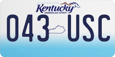 KY license plate 043USC