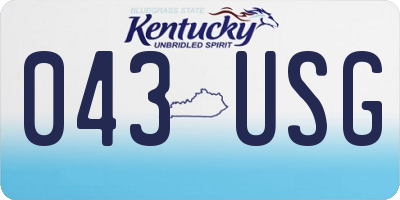 KY license plate 043USG
