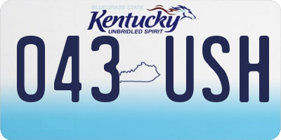 KY license plate 043USH