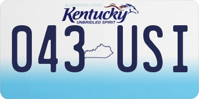 KY license plate 043USI