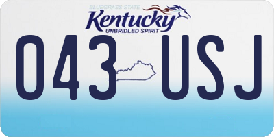 KY license plate 043USJ
